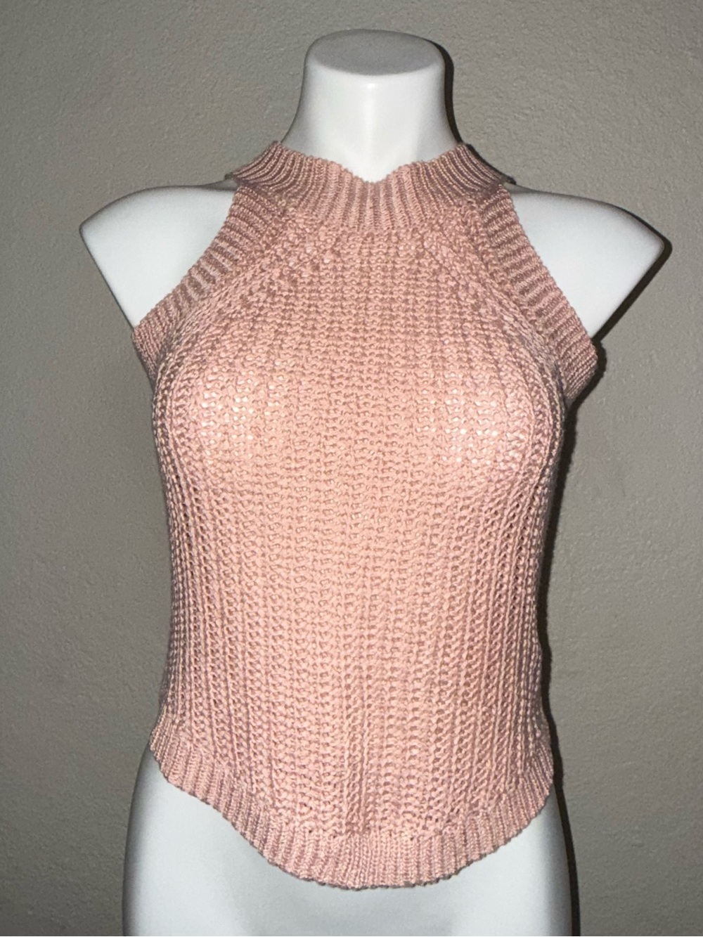 The Hanger Blush Pink Knit Halter Tank